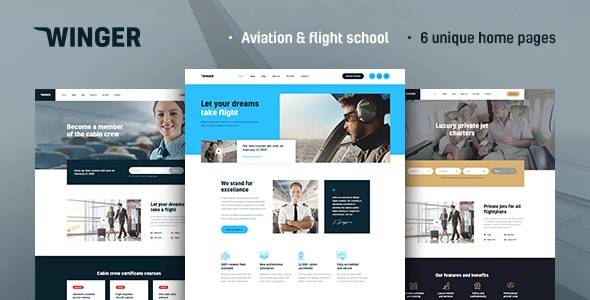 Winger v1.0.15 – 航空与飞行学校WordPress主题