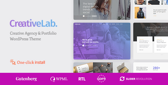 Creative Lab (v1.2.5) 创意工作室作品集与设计机构WordPress主题