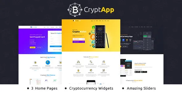 CryptApp (v3.0) 加密货币应用落地页WordPress主题