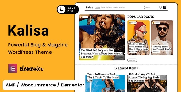 Kalisa (v2.1) 博客与杂志WordPress主题 - 优雅设计与多功能布局