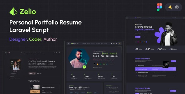 Zelio v1.1.3 个人作品集简历 Laravel 脚本