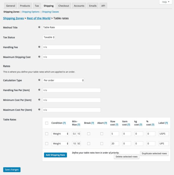 WooCommerce Table Rate Shipping (v3.5.0) - WooCommerce表格运费计算插件