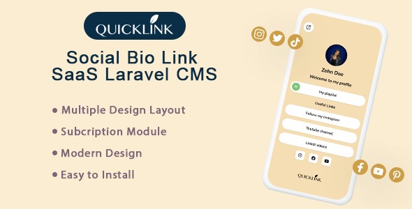 QuickBioLink (SAAS) v3.1 - 为创作者、影响者和企业打造的个人主页链接SaaS平台