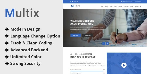Mulzix v2.0 多功能商业和代理CMS主题