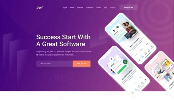 Deef (v1.1) App 落地页 WordPress 主题 - 专为应用推广设计的响应式主题