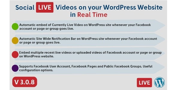 v4.1.1 Social Live Video Auto Embed for WordPress - WordPress自动嵌入社交媒体直播视频插件
