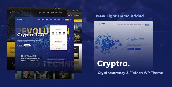 Cryptro (v1.5.0) 加密货币、NFT、区块链、比特币WordPress主题