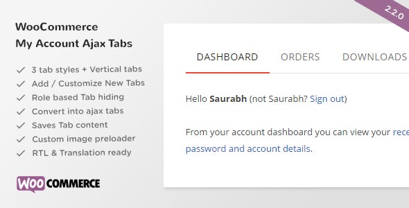 SS WooCommerce Myaccount Ajax Tabs 2.4.0