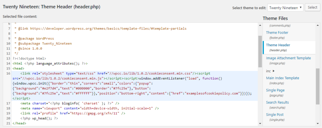 如何在不安装插件的情况下显示WordPress网站Cookie通知？