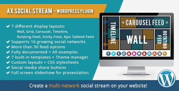 AX Social Stream 3.9.14 – WordPress插件