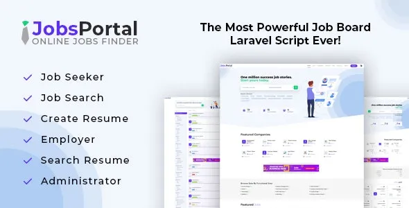 Jobs Portal v5.0 Job Board Laravel Script – 专业招聘门户网站Laravel脚本