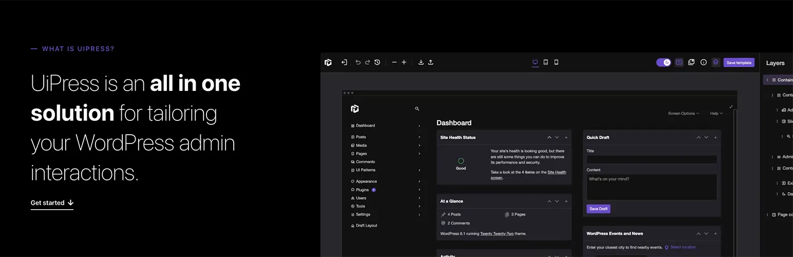 UiPress Pro v3.4.02 (原Admin 2020) – WordPress后台管理优化插件