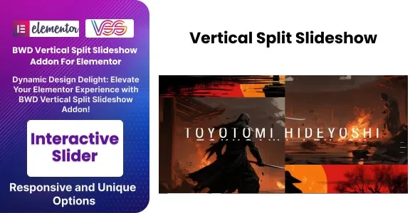 BWD Vertical Split Slideshow Addon For Elementor v1.0 – Elementor垂直分屏幻灯片插件