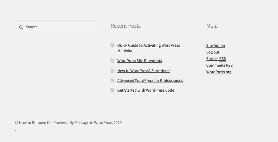如何删除类似“由WordPress提供动力”的信息