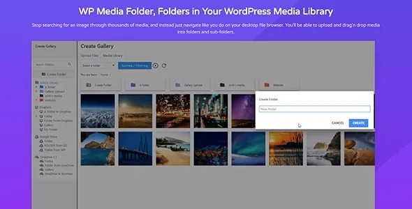 WP Media Folder Pro (v6.0.4) + Cloud addon v3.8.1 + Gallery addon v2.6.9 – WordPress媒体文件夹专业版及扩展插件