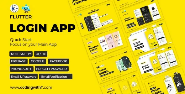 Pro Flutter Login App, Frontend, Backend, Firebase – 适用于任何应用的现代简约Flutter应用 2023年10月11日