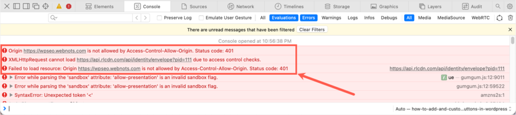 如何修复WordPress中的CORS错误？