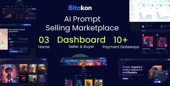 v1.0.9 Bitakon AI Prompt Buy Selling Marketplace (Multi Seller) – AI提示词买卖多商家市场平台
