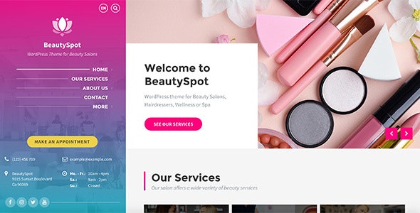 BeautySpot 3.5.8 – 美容沙龙网站WordPress主题