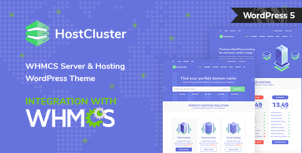HostCluster 2.3 – WHMCS 响应式主机运营商WordPress主题