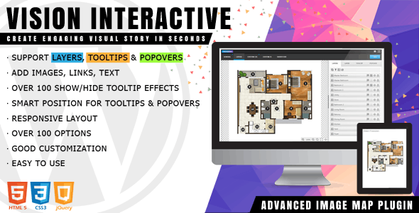 Vision Interactive 1.5.3 – 图像地图热点制作WordPress插件