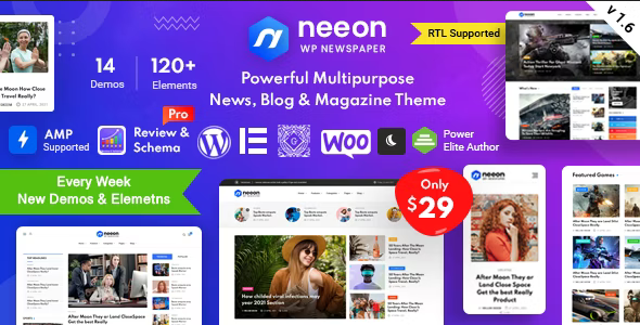 Neeon 2.8.0 开心版 – WordPress新闻杂志主题