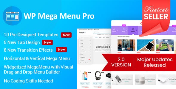 WP Mega Menu Pro 2.1.7 – WordPress的响应式巨型菜单插件