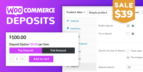 WooCommerce Deposits 4.1.4 – 部分付款插件