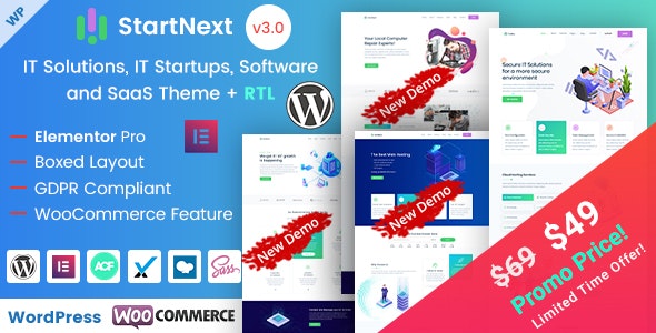 StartNext 4.9 – IT科技创业公司WordPress主题