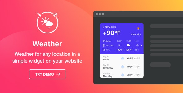 Weather Forecast 1.3.1 – WordPress天气插件