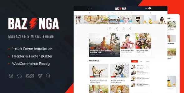 Bazinga v1.1.8 – 杂志与病毒式博客WordPress主题