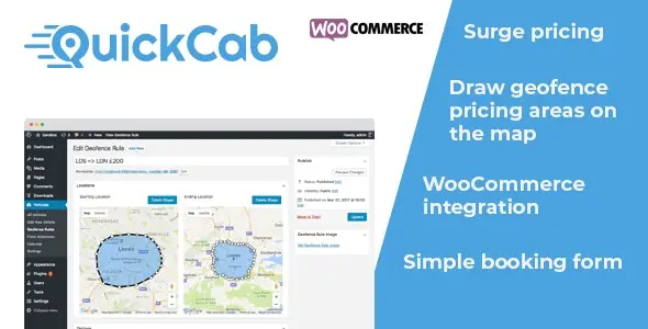 QuickCab 1.2.7 – WooCommerce出租车预订插件