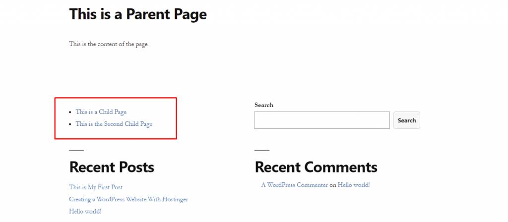 如何创建和设置WordPress父页面