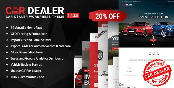 Car Dealer 4.6.0 开心版 – 汽车响应WordPress主题
