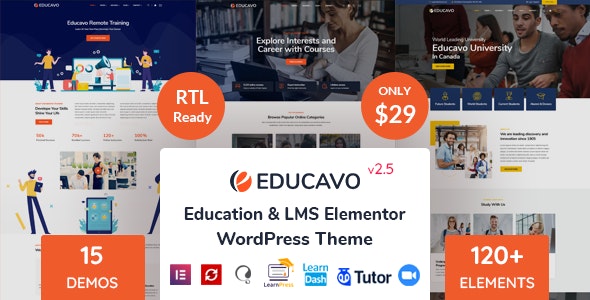 Educavo 3.0.1 – 在线教育培训课程网站WordPress主题