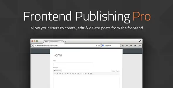 Frontend Publishing Pro 3.12.0 – WordPress帖子提交插件