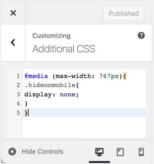 如何在移动设备中隐藏WordPress块和小工具？
