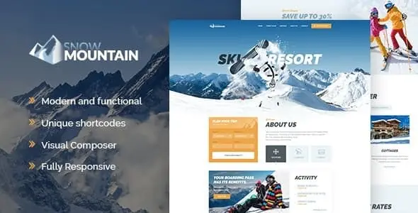 Snow Mountain 1.2.7 – 滑雪场滑雪培训学校WordPress主题