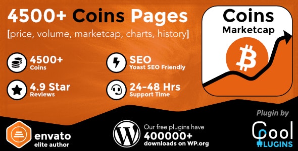 Coins MarketCap 5.1 开心版 – WordPress加密货币插件