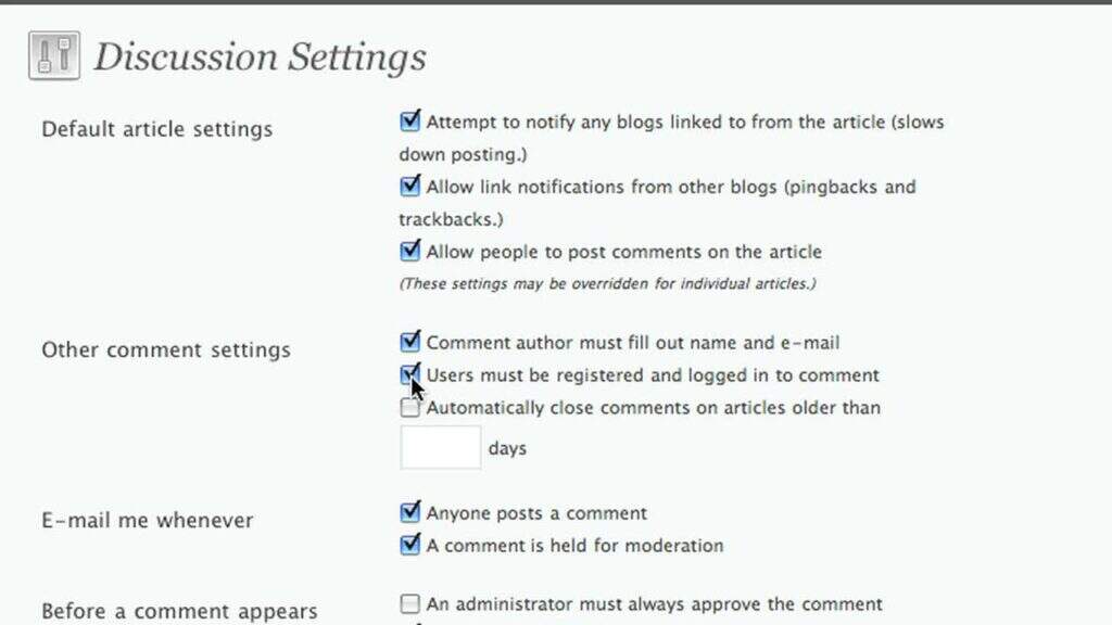如何配置WordPress讨论设置