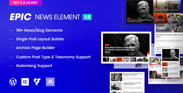 Epic News Elements 2.3.5 开心版 – Elementor插件&WPBakery页面生成器