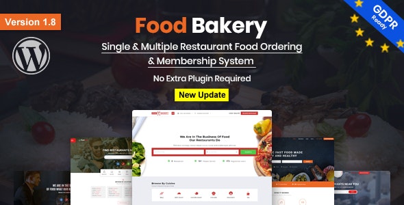 FoodBakery 3.3 开心版 – 食品配送餐厅目录WordPress主题